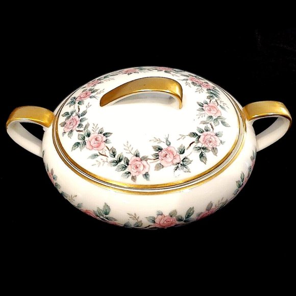 Noritake China Pattern 5412 Pink Rose Band Sugar Bowl ~ Retired ~ Made in Japan - Picture 1 of 5
